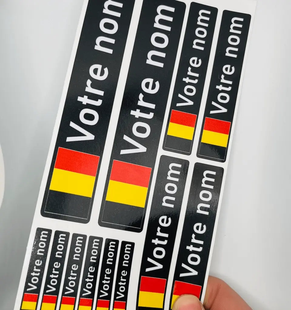 Sticker vélo Belgique personnalisé
