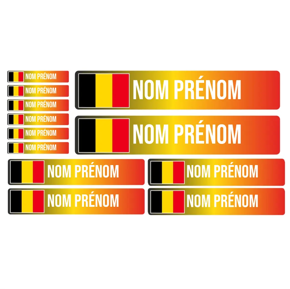 Sticker vélo Belgique personnalisé - Dégradé
