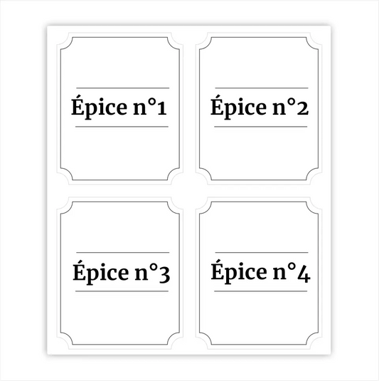 Étiquettes pour bocaux personnalisées - Style 1