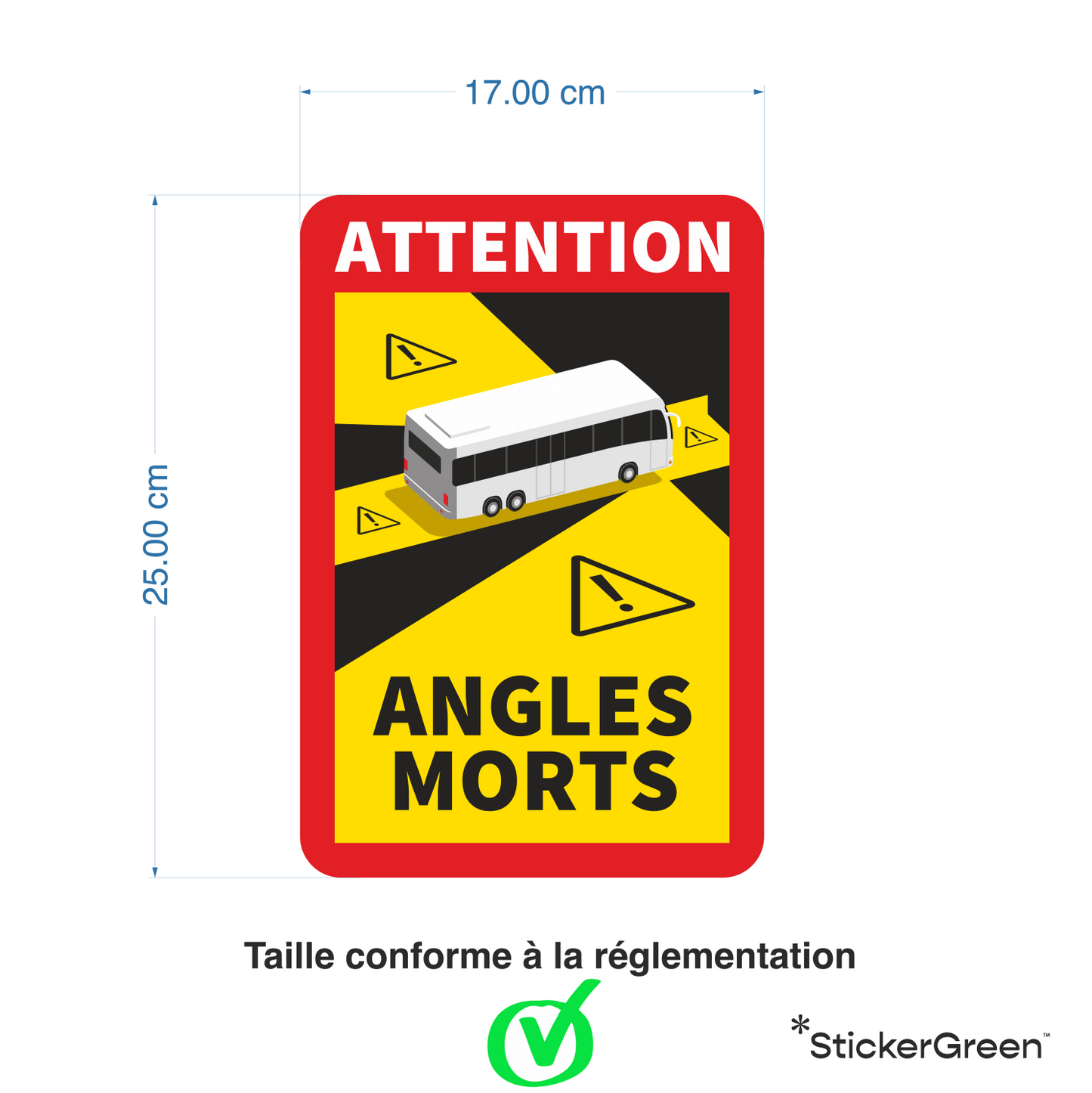Sticker autocollant Angles Morts Bus Autocar - angle mort