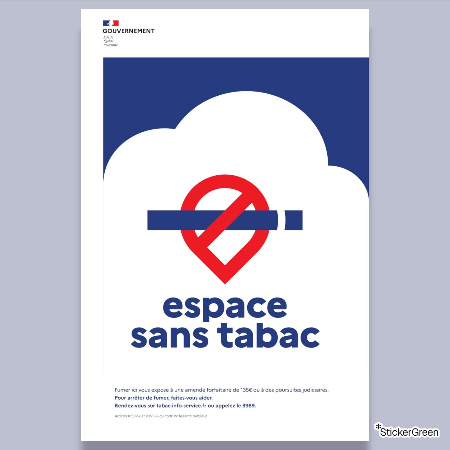 Sticker Espace Sans Tabac - format affiche