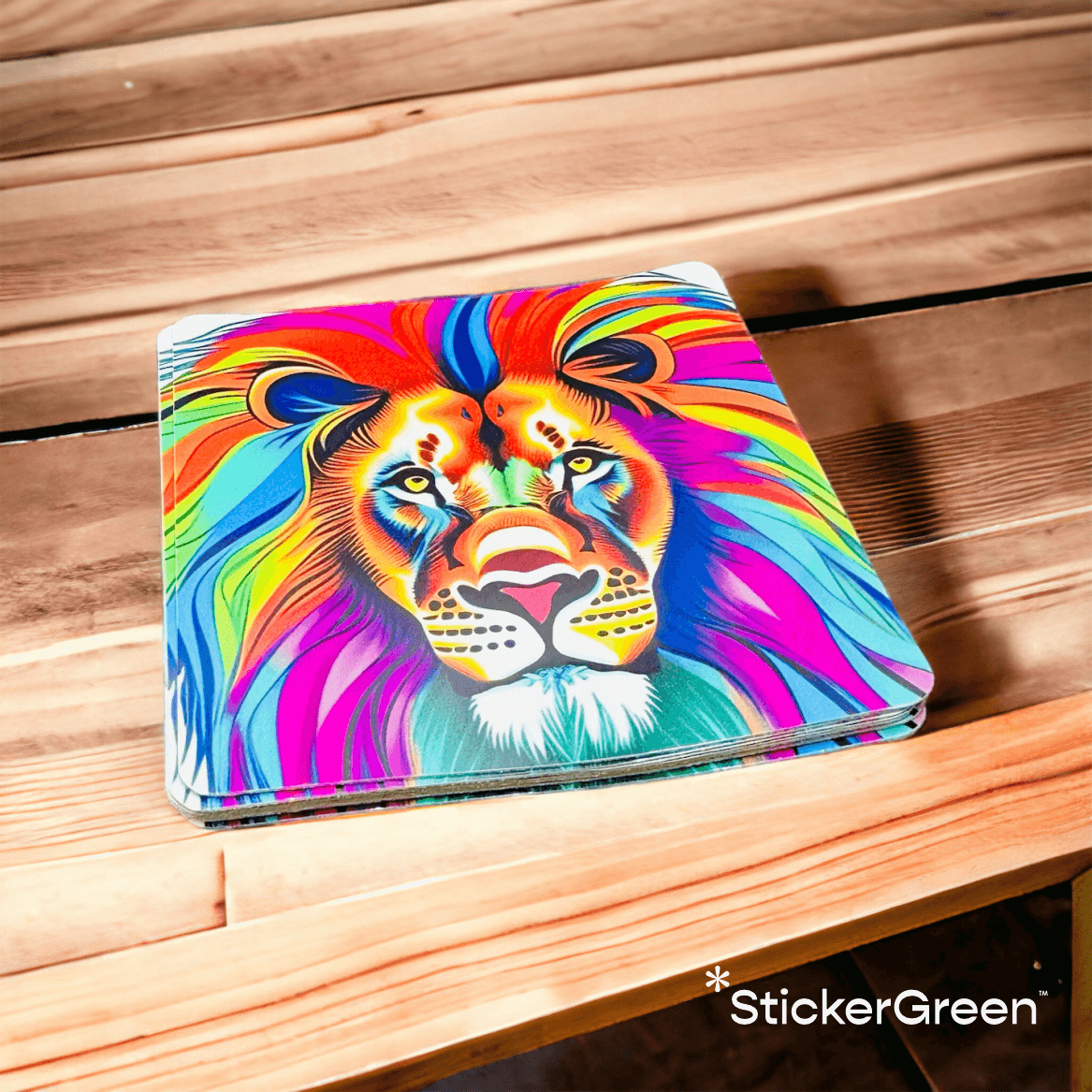 Image 2 : Détails de stickers arrondis, recyclables et résistants aux intempéries, vinyle épais et durable.