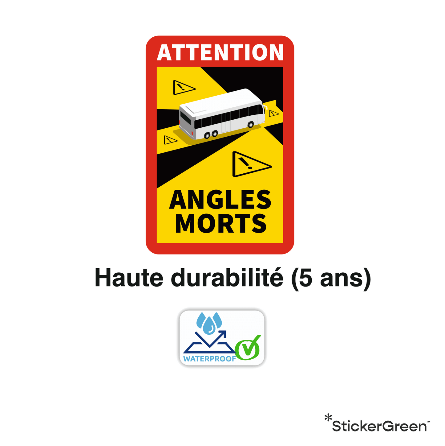Sticker autocollant Angles Morts Bus Autocar - angle mort
