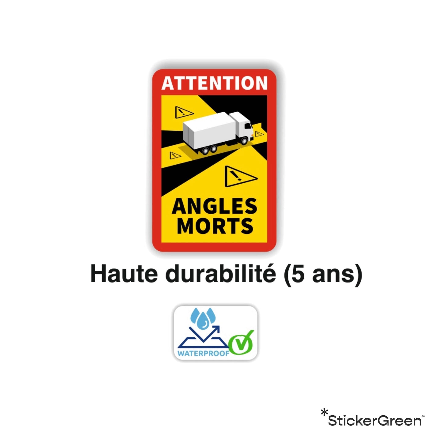 Sticker autocollant Angles Morts Camion - Adhésif angle mort