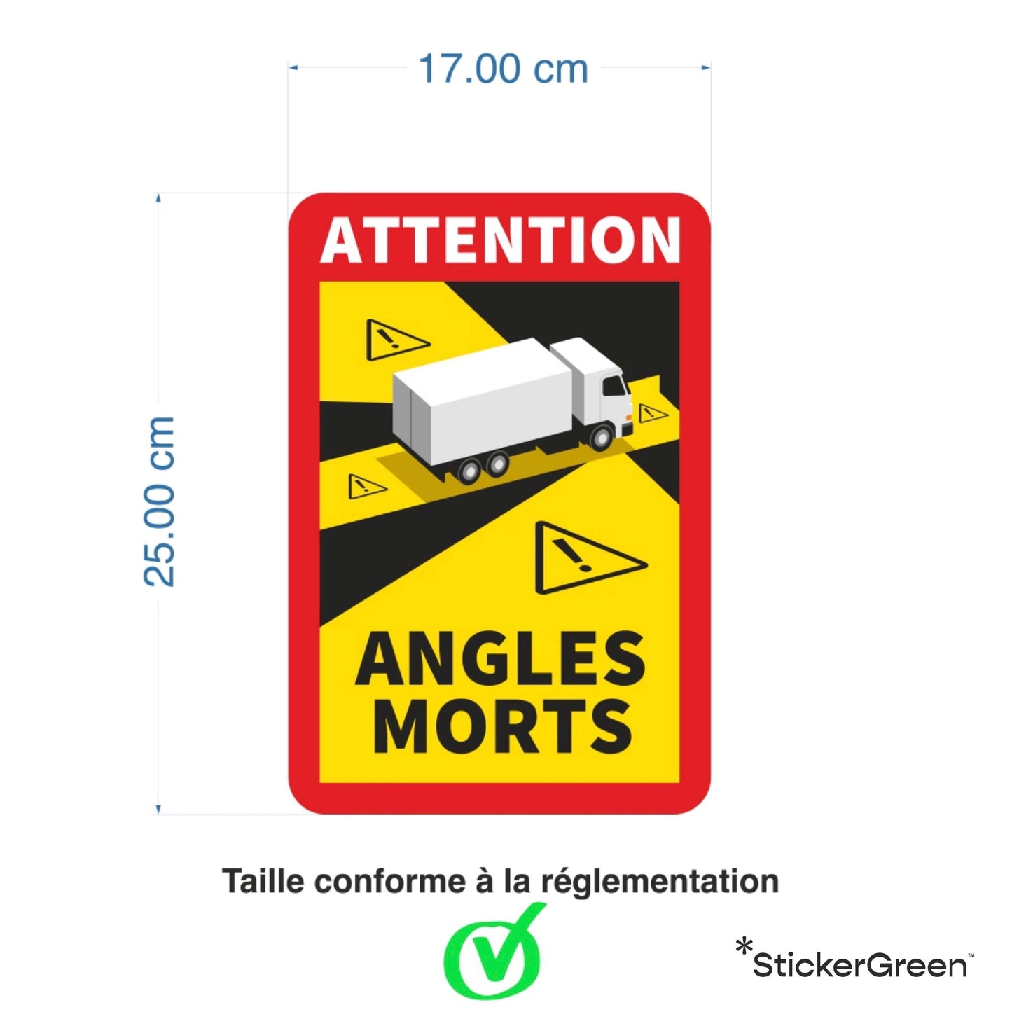 Sticker autocollant Angles Morts Camion - Adhésif angle mort