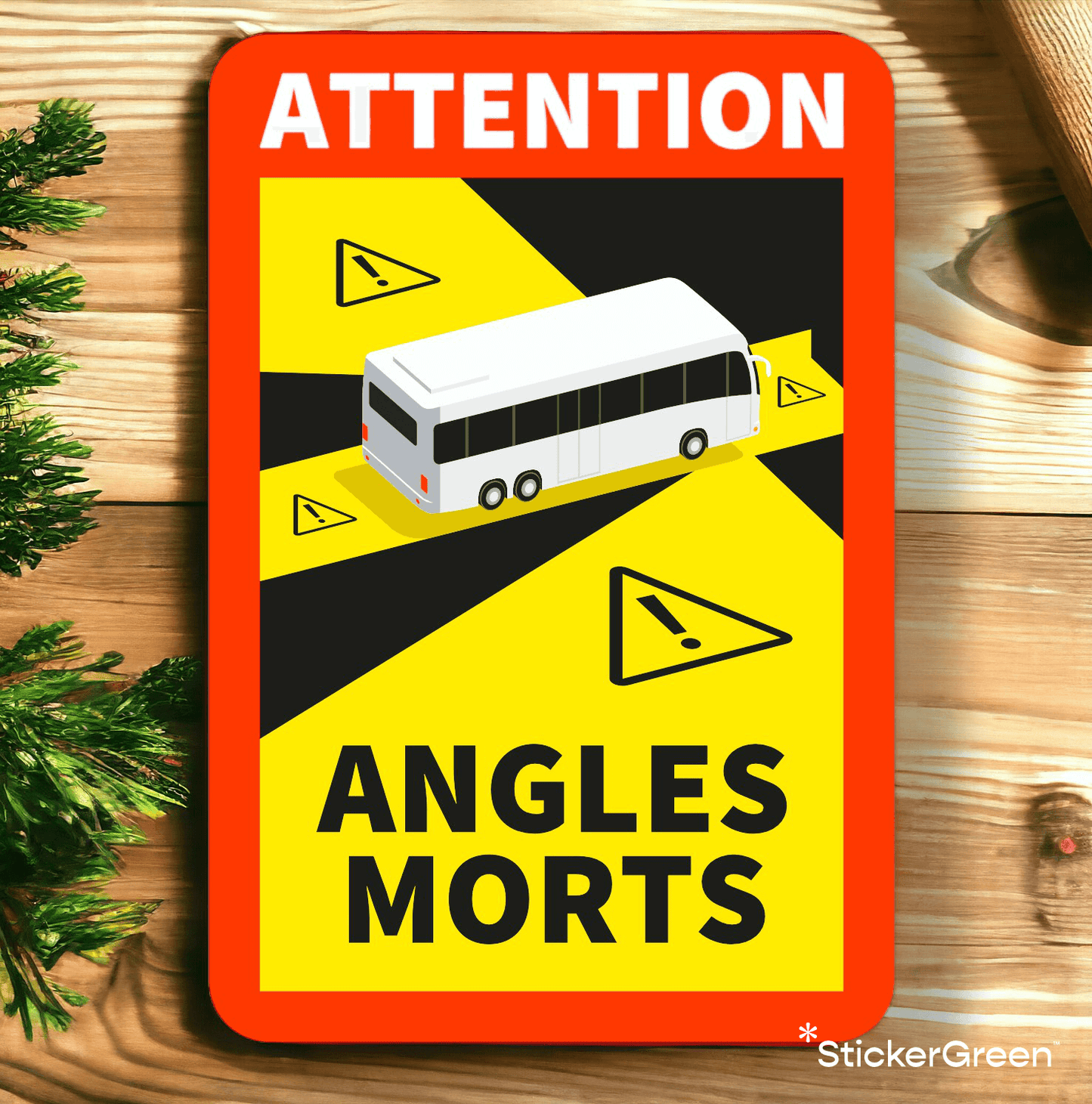 Sticker autocollant Angles Morts Bus Autocar - angle mort