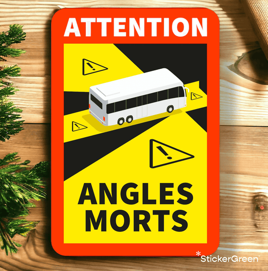 Sticker autocollant Angles Morts Bus Autocar - angle mort