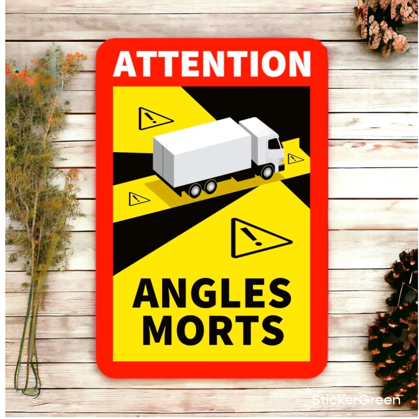 Sticker autocollant Angles Morts Camion - Adhésif angle mort
