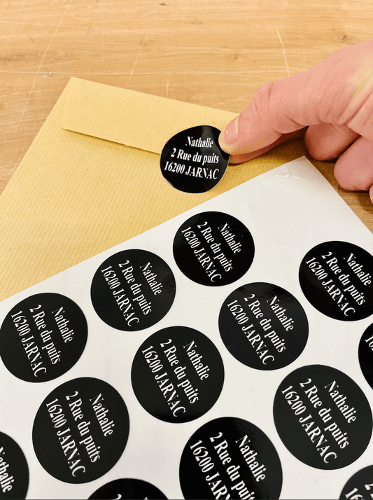 Planche d'étiquettes ovales