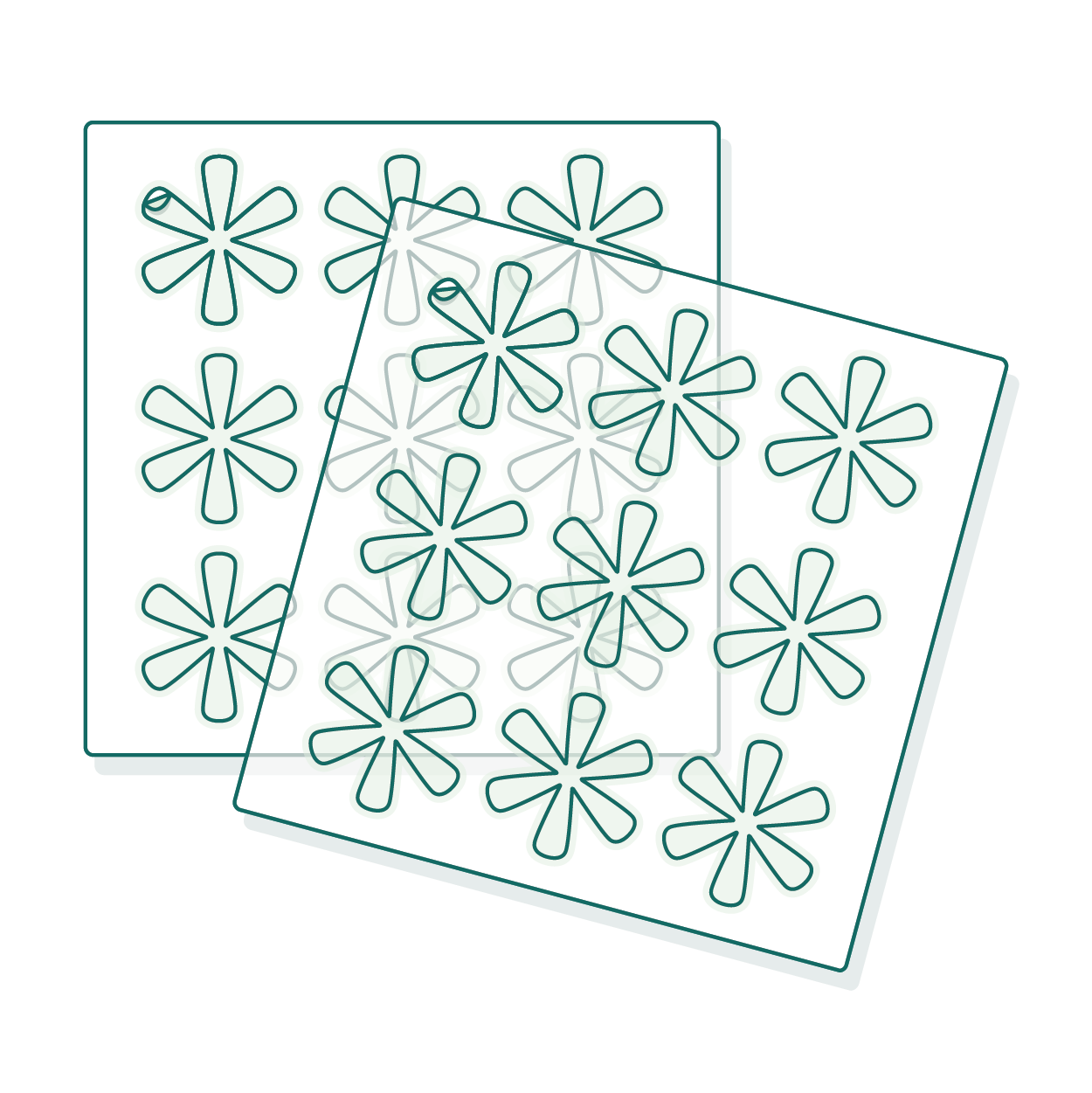 Planche d'étiquettes à la forme transparentes