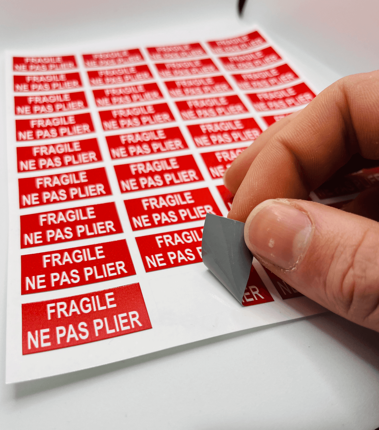 Planche d'étiquettes rectangulaires