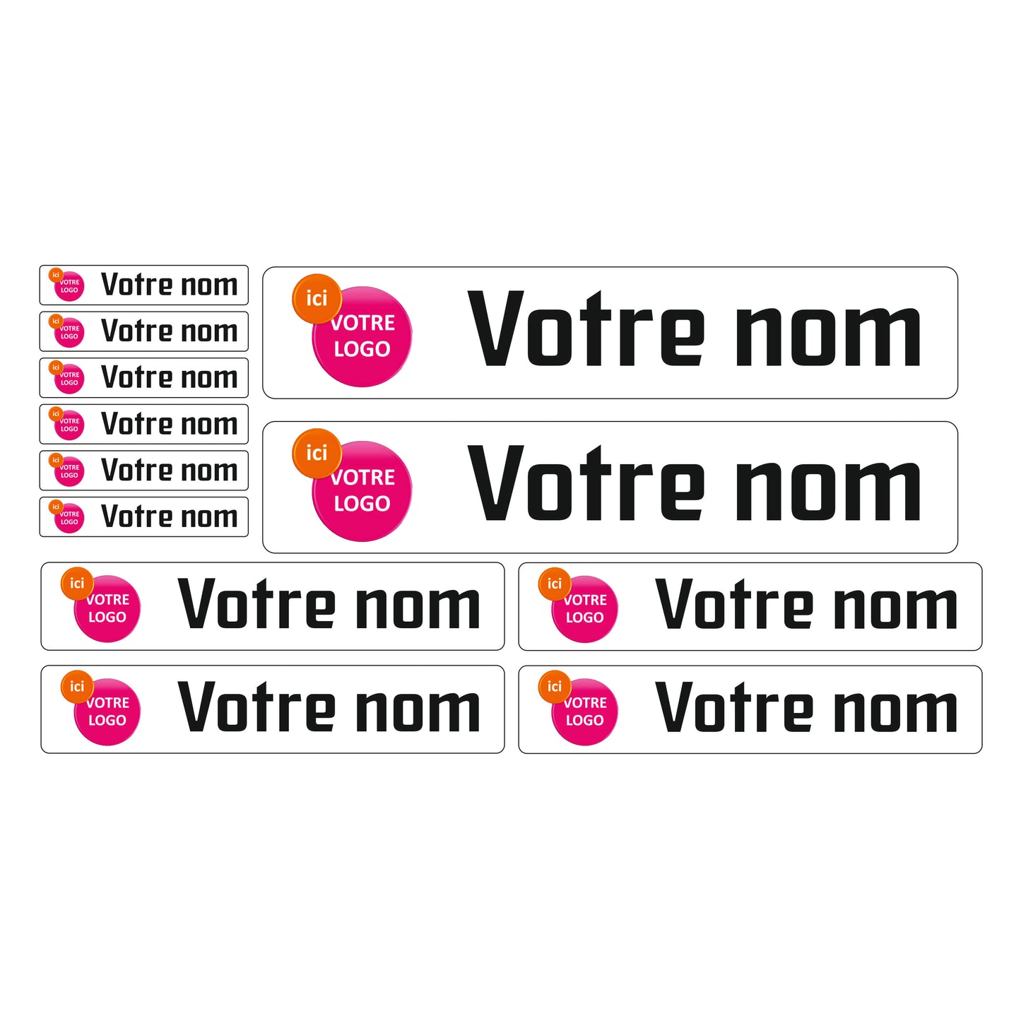 Pack x12 Stickers Blanc Nom prénom vélo casque sticker autocollant personnalisé