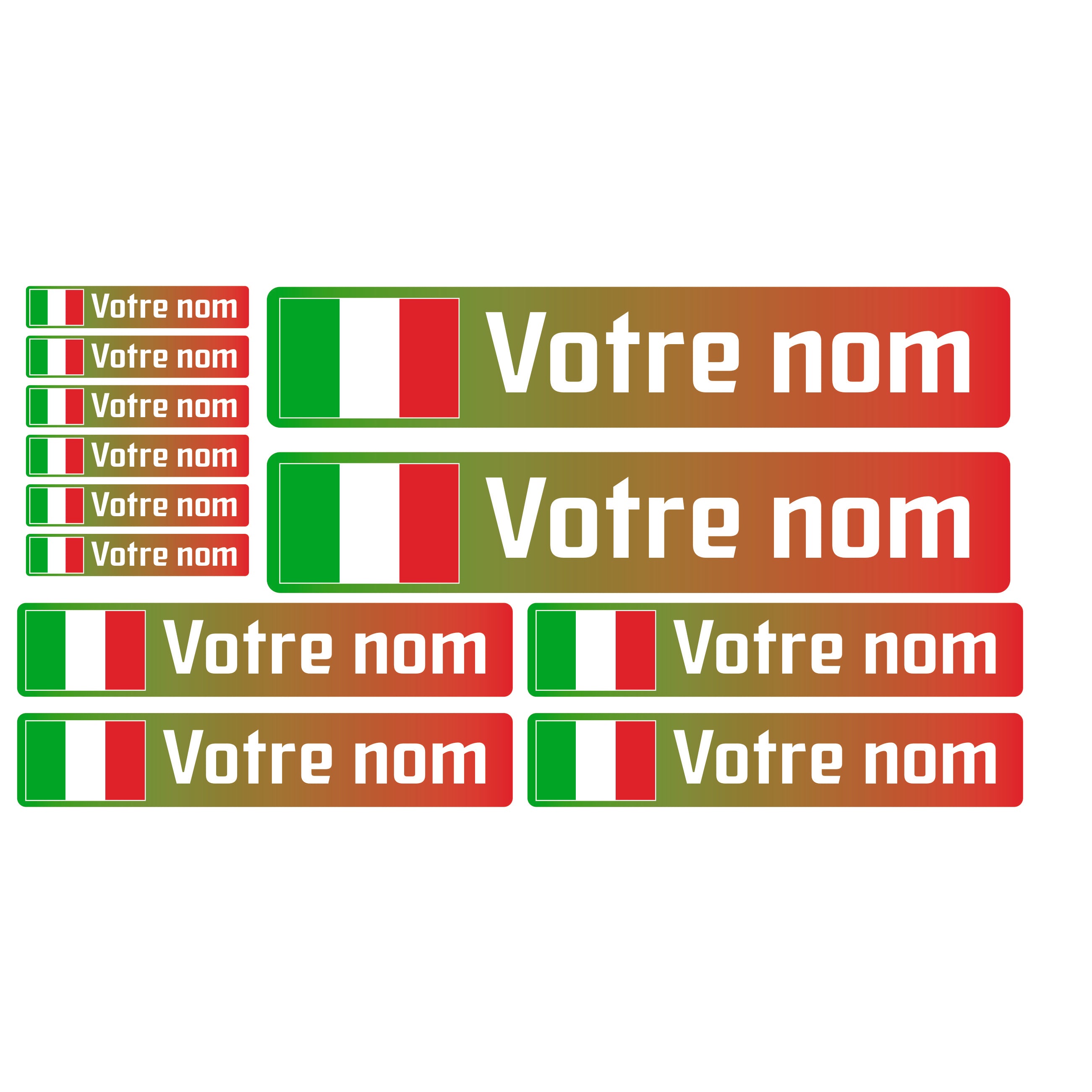 Sticker Drapeau Italie / Italien Etiquette & Autocollant