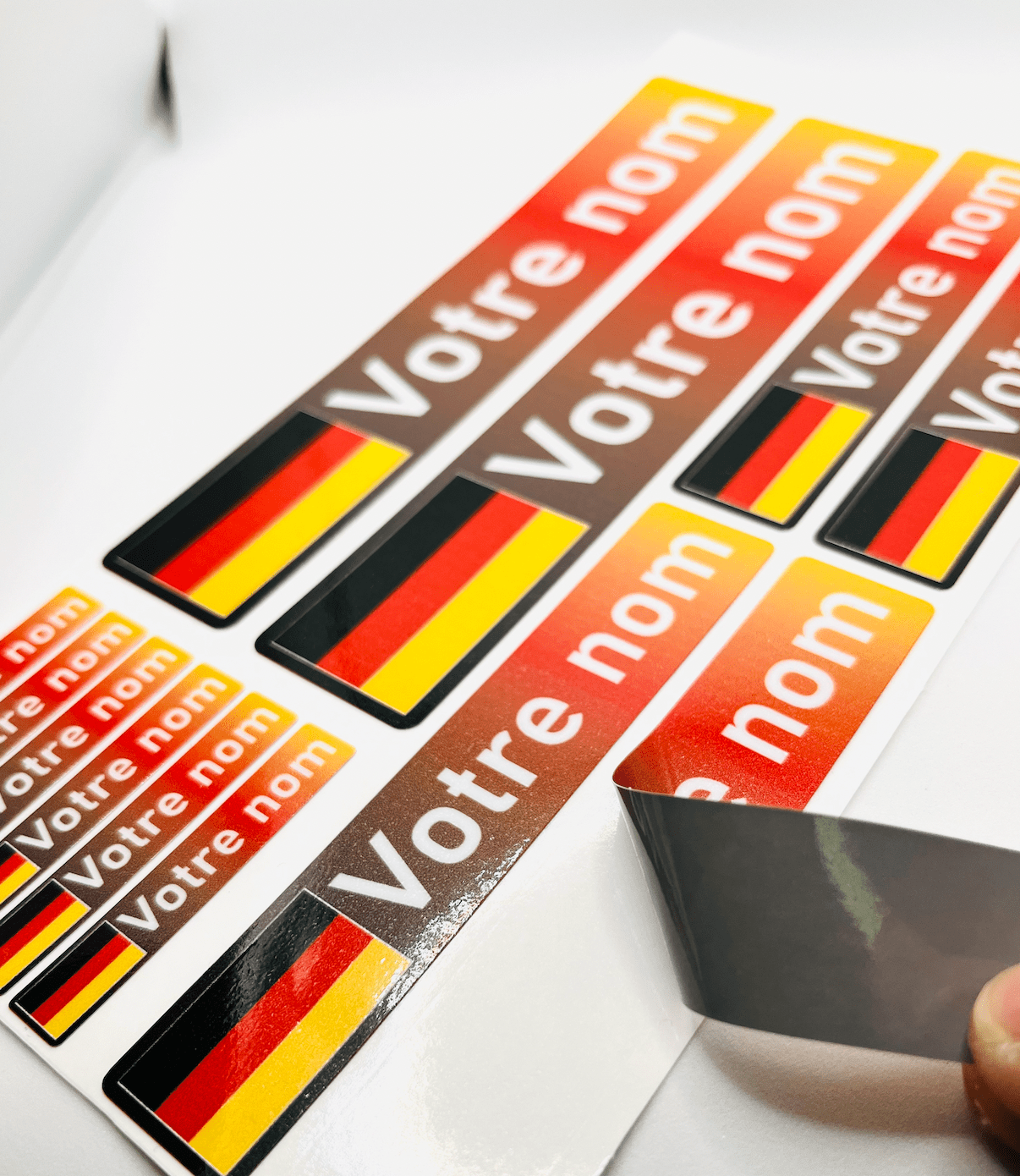 Pack x12 Stickers Allemagne couleur Nom prénom vélo casque sticker autocollant personnalisé