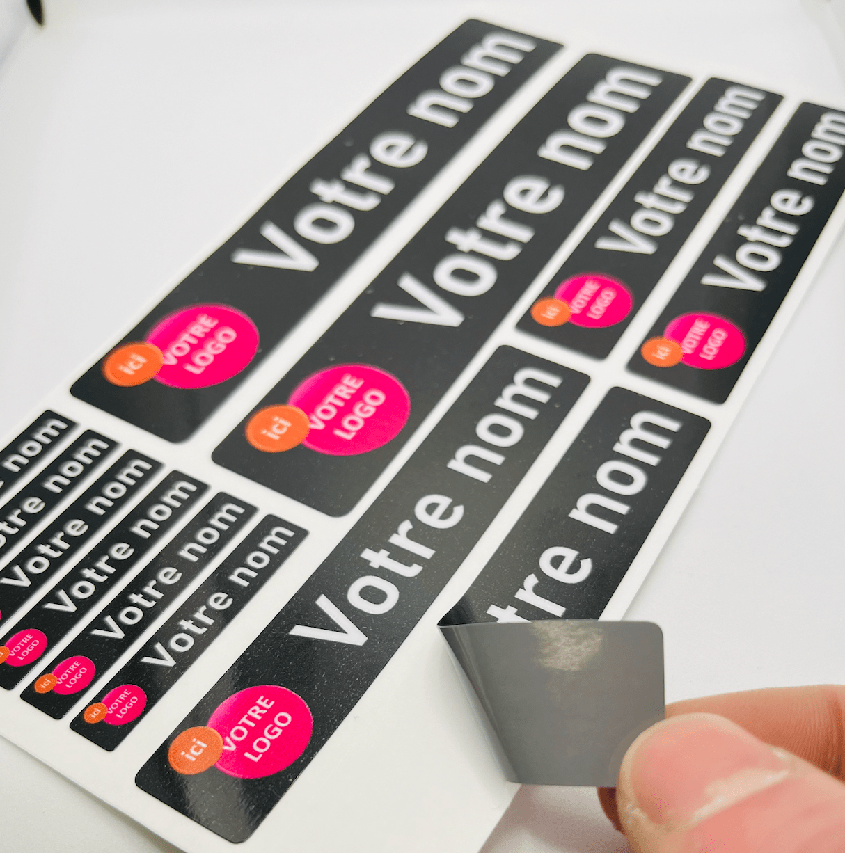 Pack x12 Stickers Noir Nom prénom vélo casque sticker autocollant personnalisé