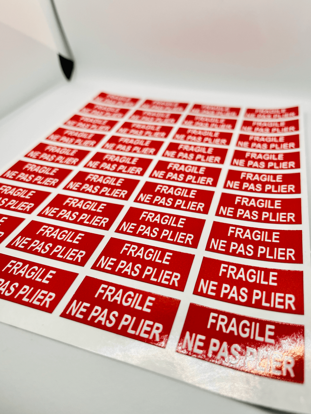 Planche d'étiquettes rectangulaires