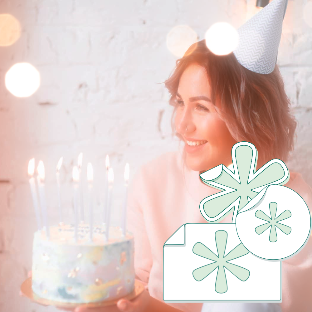 Sticker autocollant pour anniversaire personnalisé