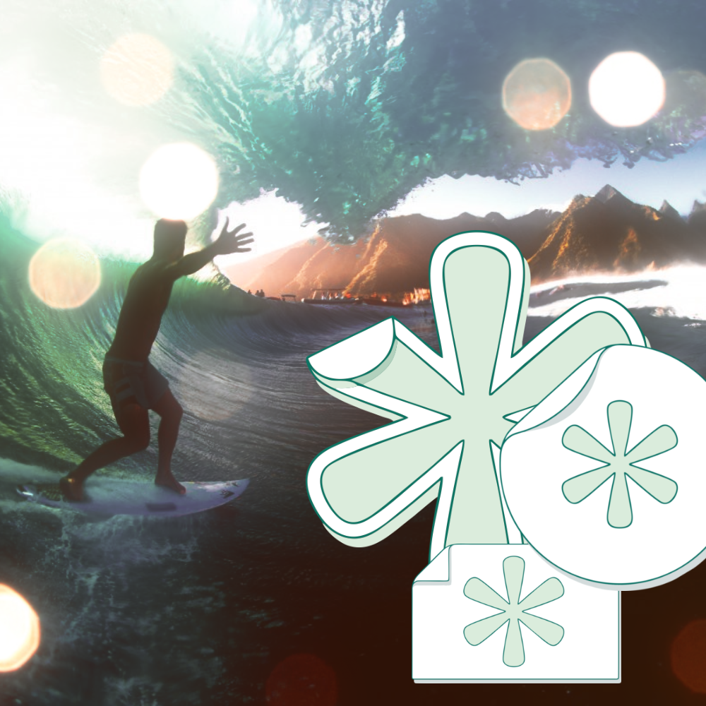 Image 1 : Sticker pour planche de surf personnalisé, en vinyle recyclé, imperméable et résistant aux UV, fabriqué en France.