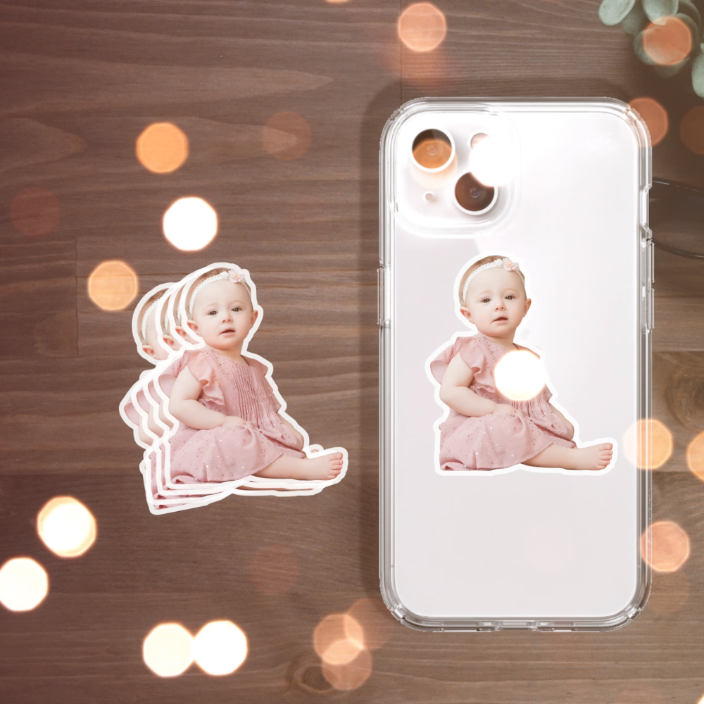 Image 4 : Sticker photo personnalisé, imperméable, durable et recyclable, idéal pour une longue durée.