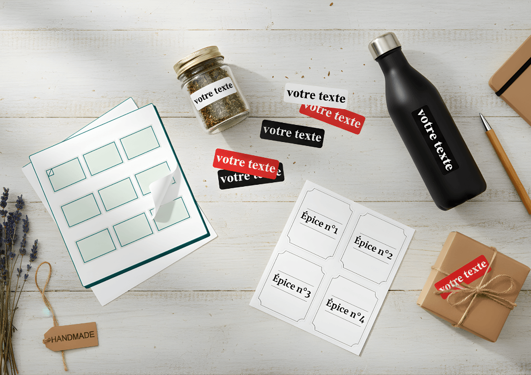 Autocollants texte personnalisés avec différentes polices et styles de design créatifs