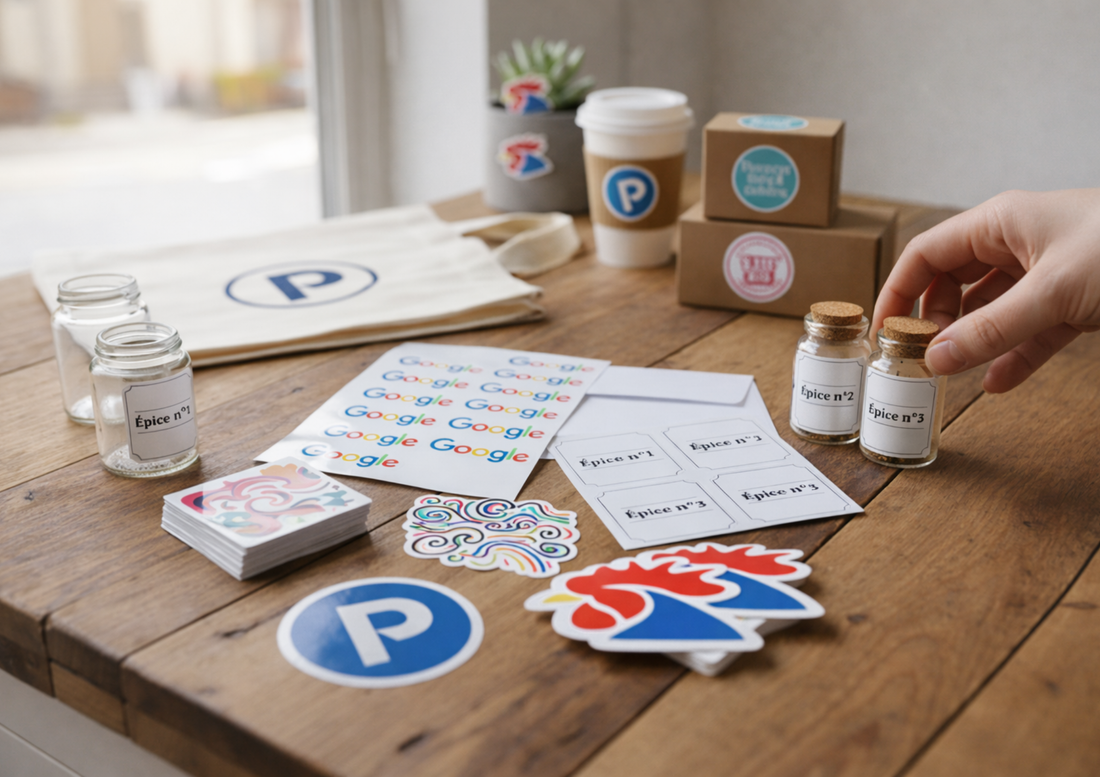 Petite entreprise utilisant des autocollants personnalisés pour améliorer sa visibilité