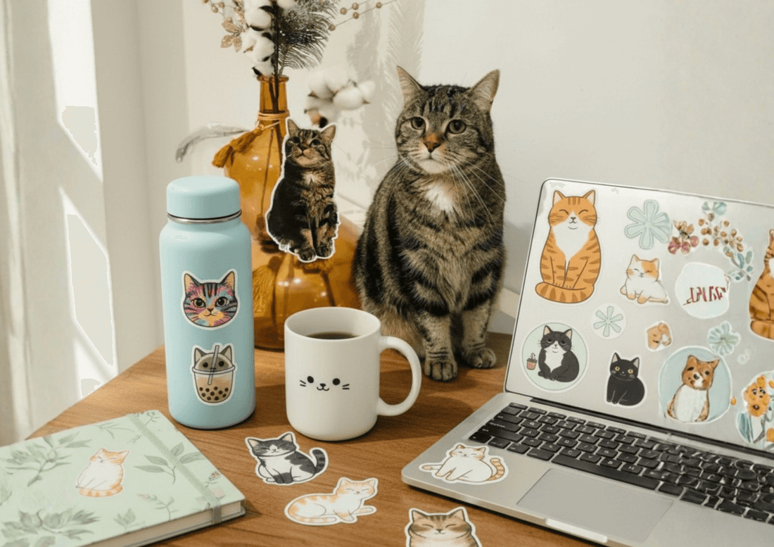 stickers chat mignons pour personnaliser objets