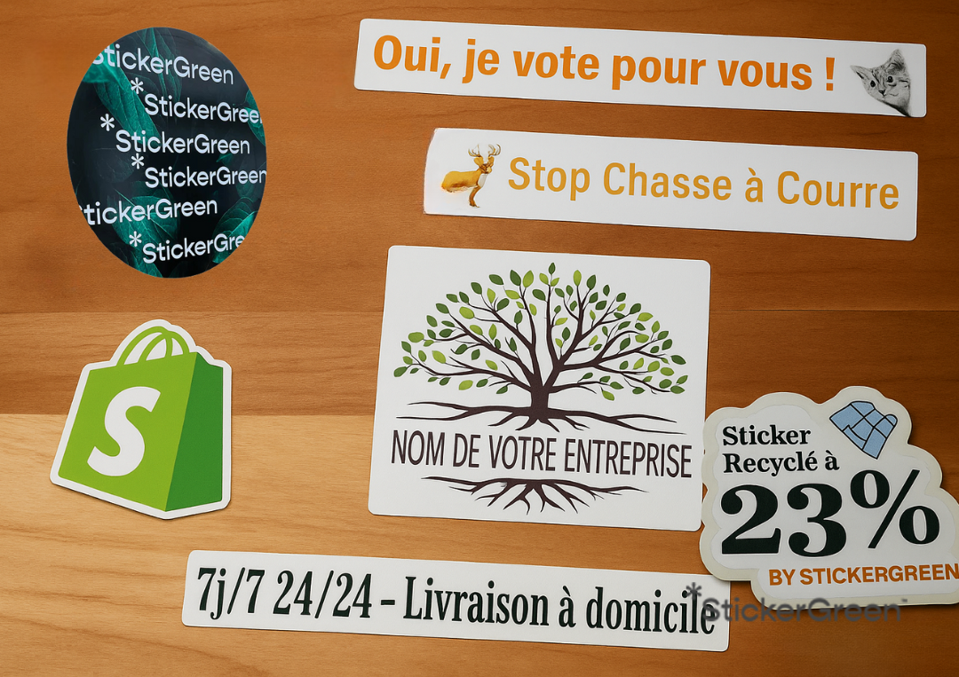 Sticker personnalisé tendance 2025 pour entreprises, Créateurs utilisant des stickers personnalisés modernes, Nouveaux designs de stickers personnalisés professionnels 2025