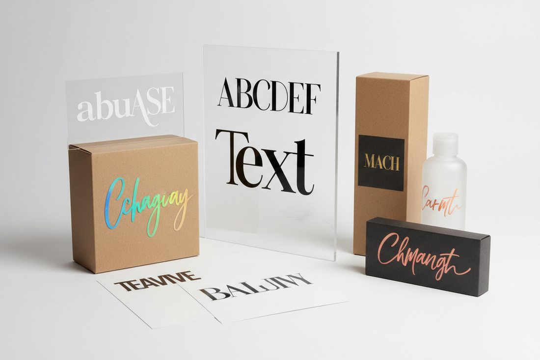  Stickers personnalisés avec texte en différentes polices et couleurs