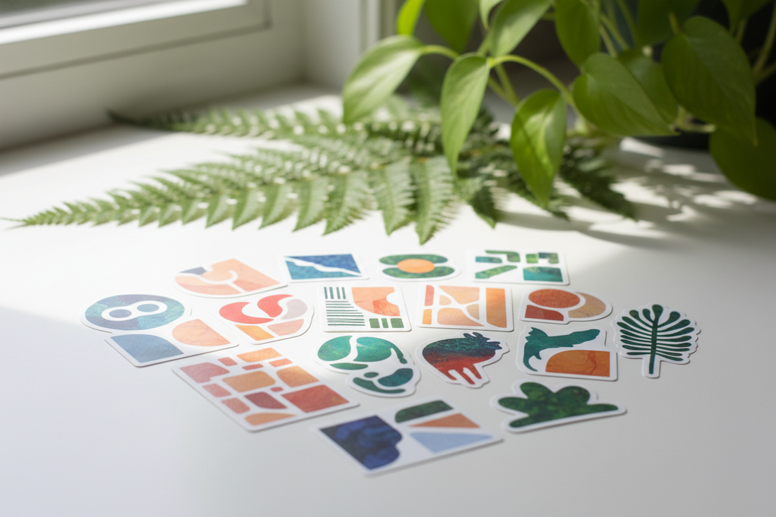 Autocollants personnalisés écologiques fabriqués avec matériaux durables et encres respectueuses de l'environnement