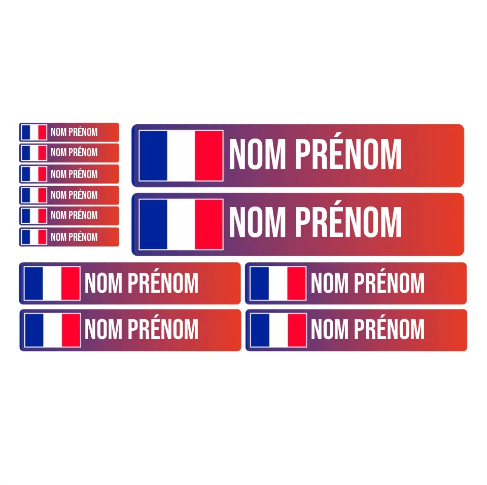 Sticker vélo France personnalisé - Dégradé