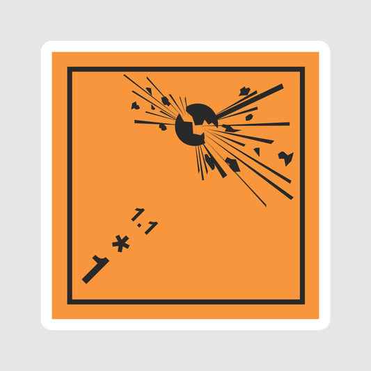 Sticker ADR Classe 1.1 – Explosifs – Matières et objets à risque d’explosion en masse