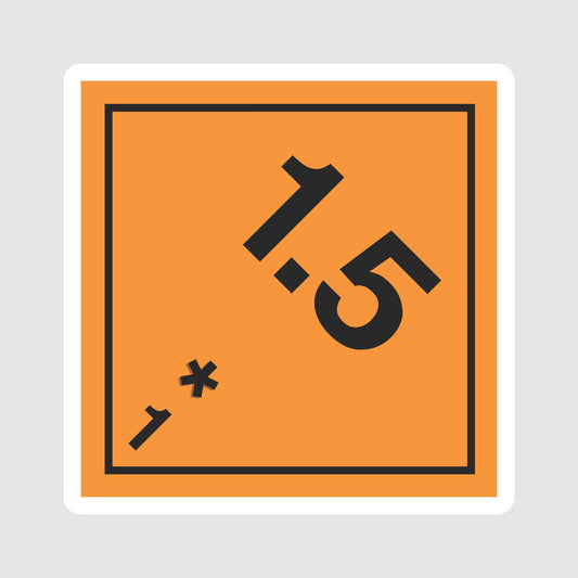 Sticker ADR Classe 1.5 – Explosifs – Très insensibles, risque d’explosion en masse