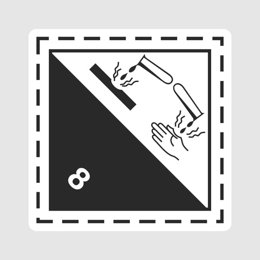 Sticker ADR Classe 8 – Matières corrosives