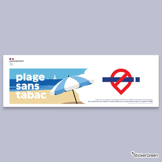 Sticker Plage Sans Tabac Bandeau