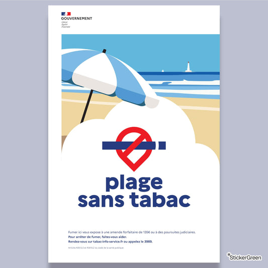 Sticker Plage Sans Tabac