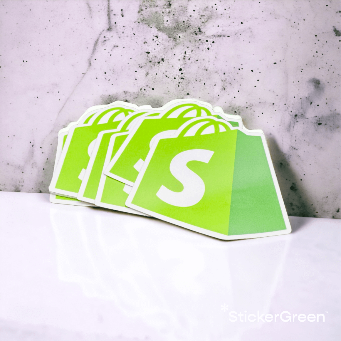 Image : 5 sticker exemple avec un logo de marque