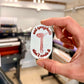 Stickers personnalisés pour un restaurant italien. Ces stickers sont étanches.
