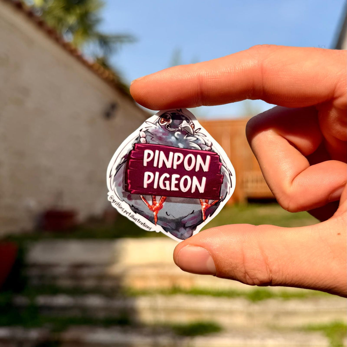 Pack de 4 autocollants Pigeons | Collection Pinpon Pigeon x StickerGreen