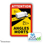 Sticker autocollant Angles Morts Camion - Adhésif angle mort