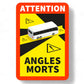 Sticker autocollant Angles Morts Bus Autocar - angle mort