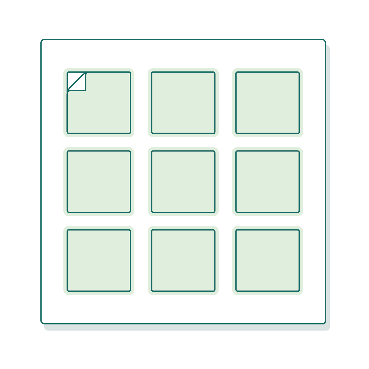 Planche d'étiquettes carrées
