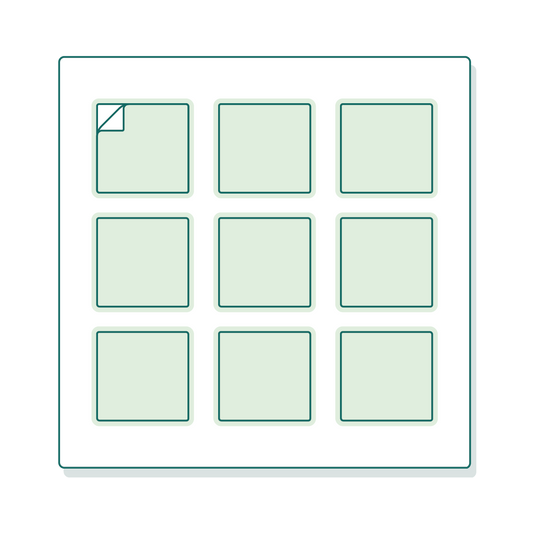 Planche d'étiquettes carrées