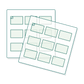 Planche d'étiquettes rectangles transparentes