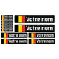 Pack x12 Stickers Belgique noir Nom prénom vélo casque sticker autocollant personnalisé