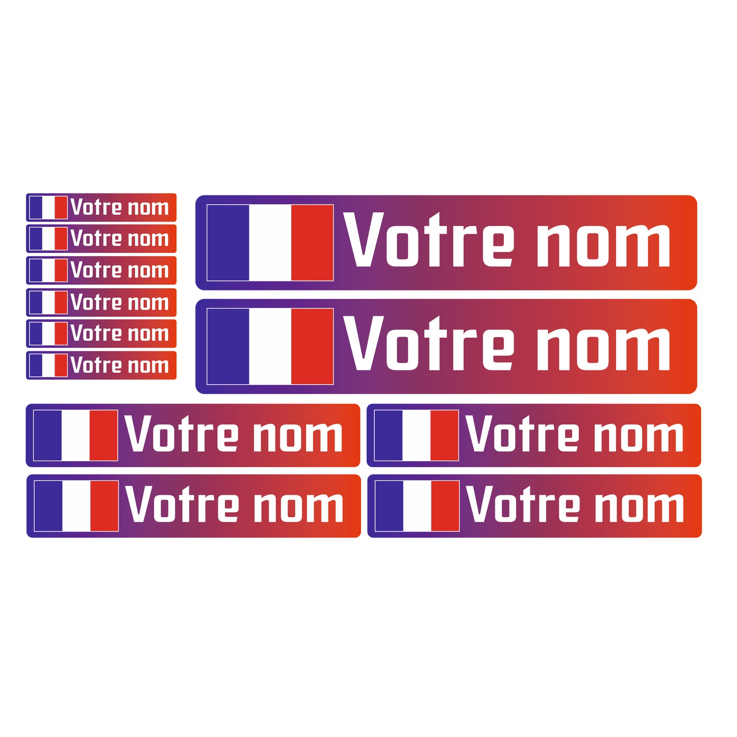 Sticker France en couleurs vélo casque vtt bmx personnalisé