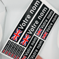Pack x12 Stickers Royaume unis UK noir Nom prénom vélo casque sticker autocollant personnalisé
