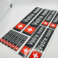 Pack x12 Stickers Suisse noir Nom prénom vélo casque sticker autocollant personnalisé